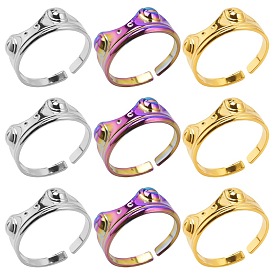 304 Stainless Steel Open Cuff Ring, Frog