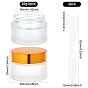 DIY Glass Refillable Cream Bottle Kits, with Frosted Glass Refillable Cream Bottle, with Plastic Transparent Plug, Aluminum Cover, Face Mask Cream Spoon Plastic Stick, Chalkboard Sticker Labels