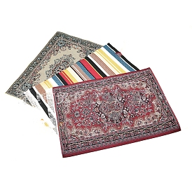 Turkish Style Mini Cloth Carpets, Dollhouse Decorations, Rectangle