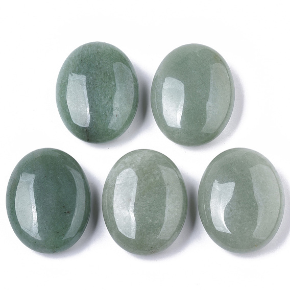 Natural Green Aventurine Oval Palm Stone, Reiki Healing Pocket Stone for Anxiety Stress Relief Therapy