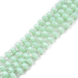 Perles en verre jade d'imitation, abaque