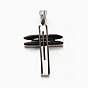 Men's Jewelry 201 Stainless Steel Cross Pendants, 33.5x22x4.5mm, Hole: 5x6mm