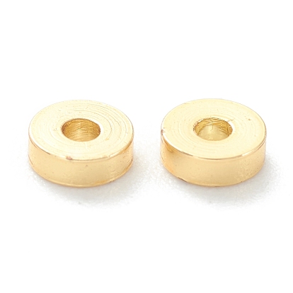 Brass Beads, Long-Lasting Plated, Flat Round/Disc, Heishi Beads