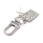 Alloy Tarot Pendants Decorations, with Alloy Swivel Clasps and Cross Charms, Rectangle