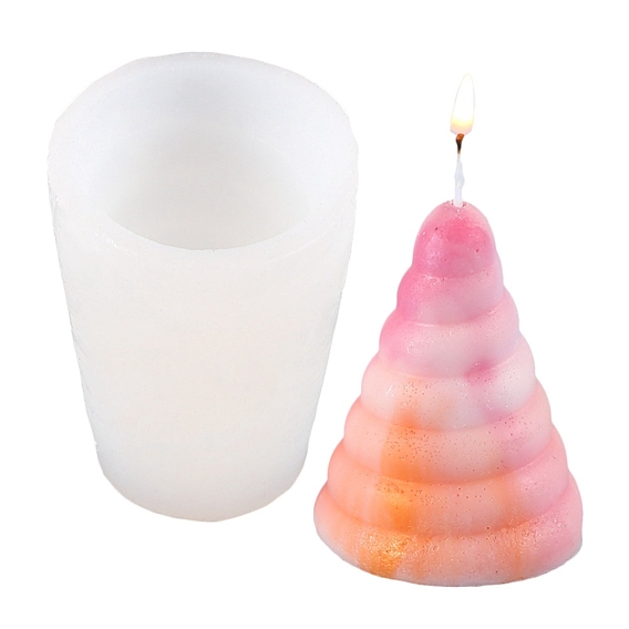 Thème de noël bricolage cône bougie moules en silicone, pour la fabrication de bougies parfumées