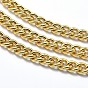 Eco-Friendly Brass Cuban Link Chains, Curb Chains, Unwelded, Lead Free & Cadmium Free & Nickel Free, Real 18K Gold Plated