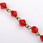 Main perles de verre de toupie chaînes de colliers bracelets faisant, avec épingle à oeil en fer bronze antique, non soudée, 39.3 pouce, perles: 6 mm