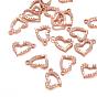Brass Micro Pave Cubic Zirconia Charms, Heart, Nickel Free