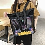 Cloth  Backpacks, with Clear Window, for Student Woman Girls, Also as Handbags