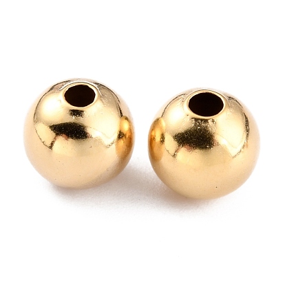 Brass Beads, Long-Lasting Plated, Round