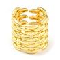 Rack Plating Brass Oval Open Cuff Rings, Long-Lasting Plated, Lead Free & Cadmium Free