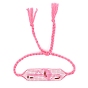 Friendship Flamingo Loom Pattern Seed Beads Bracelets for Women, Adjustable Tassel Nylon Cord Braided Bead Bracelets
