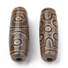 Tibetan Style dZi Beads, Natural Agate Beads, Dyed & Heated, Oval