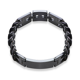 SHEGRACE Titanium Steel Chain Bracelet, with Watch Band Clasps