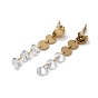 Dangle boucles d'oreille de verre, 304 bijoux en acier inoxydable pour femmes