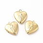 Brass Locket Pendants, Photo Frame Charms for Necklaces, Long-Lasting Plated, Heart with Saint Charm