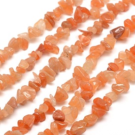 Natural Aventurine Chip Bead Strands, 5~8x5~8mm, Hole: 1mm, about 31.5 inch