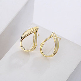 Minimalist Geometric Drop Earrings with 14K Gold and 925 Silver for Women