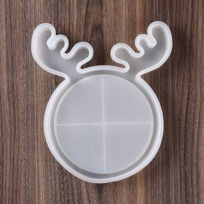 DIY Christmas Antler Display Tray Silicone Molds, Resin Casting Molds, for UV Resin & Epoxy Resin Craft Making