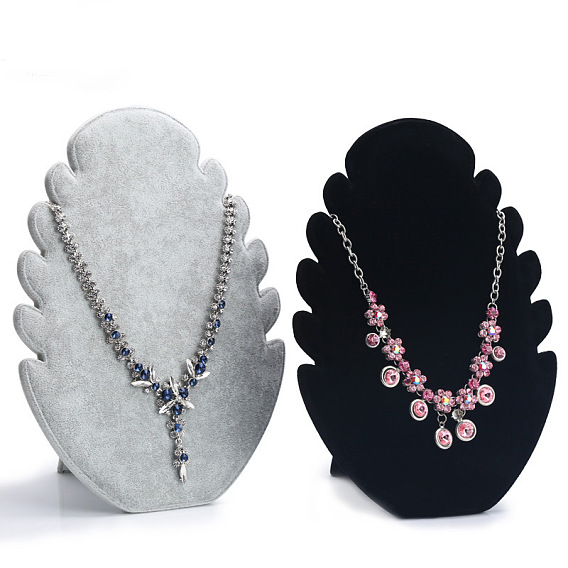 Présentoirs de collier de velours en forme de feu, support organisateur de bijoux pour le stockage de collier, peut contenir jusqu'à 5 colliers
