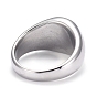 Ion Plating(IP) 304 Stainless Steel Finger Rings, Yin Yang Ring, with Enamel, Gossip