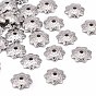 304 Stainless Steel 8-Petal Flower Bead Caps, 7x1.5mm, Hole: 1mm, about 1000pcs/bag