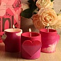 Valentine's Day Theme Column with Heart DIY Candle Cup Silicone Molds, Creative Aromatherapy Candle Cement Cup Supply DIY Concrete Candle Cups Resin Moulds