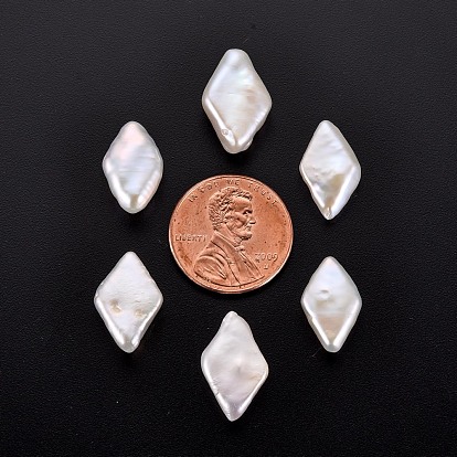 Perlas de perlas naturales keshi, perla cultivada de agua dulce, sin agujero / sin perforar, rombo