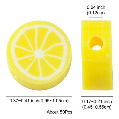 Abalorios de la arcilla de polímero hechos a mano, limón