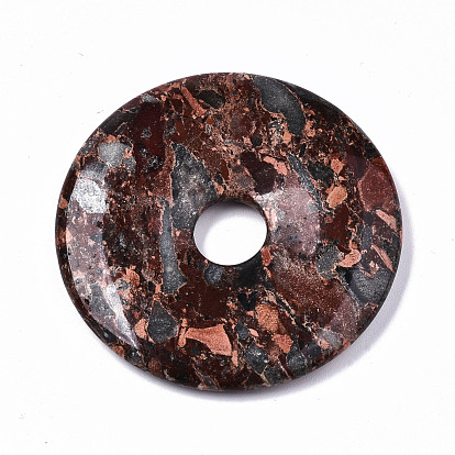 Природные и синтетические смешанные подвески драгоценных камней, пончик / пи-диск