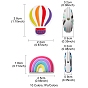 10Pcs 10 Styles Silicone Beads, For Teethers, Rainbow & Hot Air Balloon Shaped
