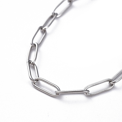304 Stainless Steel Paperclip Chain Bracelets, with Toggle Clasps