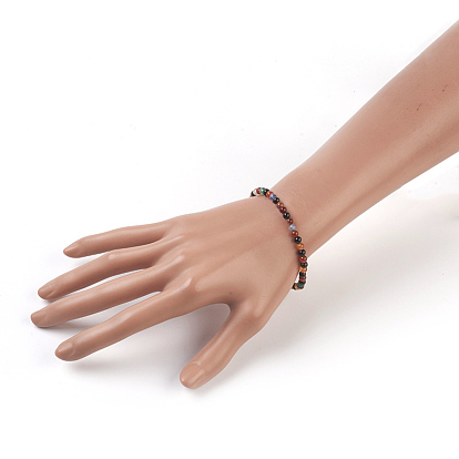 Perles d'agate de couleur naturelle bracelets extensibles