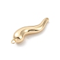 Rack Plating Brass Pendants, Horn of Plenty/Italian Horn Cornicello Charms, Long-Lasting Plated, Cadmium Free & Lead Free