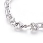 Ion Plating(IP) 304 Stainless Steel Cable Chain Bracelets, Textured, with Lobster Claw Clasps