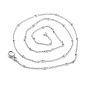 304 Stainless Steel Satellite Chain Necklaces, with Rondelle Beads