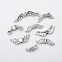 Wing Alloy Beads, 4~12x14~30x3~4mm, Hole: 1mm, about 8compartments/box, 30pcs/compartment