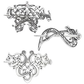 Gorgecraft Tibetan Style Alloy Hair Forks, Trinity Knot/Triquetra, Irish