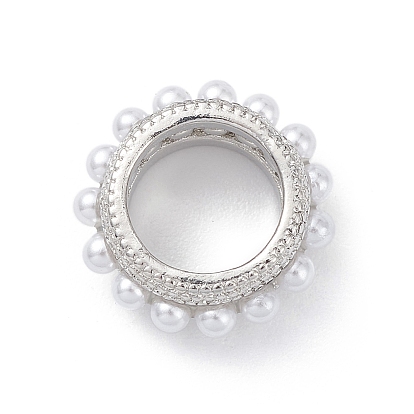 Стойки обшивки латунные кольца связывая, с пластиковой имитационной жемчужиной, долговечный, без кадмия и без свинца