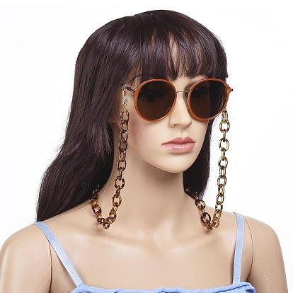 Chaînes de lunettes, tour de cou pour lunettes, avec chaînes de câble en acrylique, 304 fermoirs à pince de homard en acier inoxydable et extrémités en caoutchouc