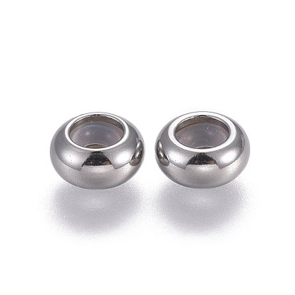 202 Stainless Steel Spacer Beads, Rondelle
