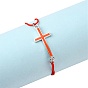 Fabricación de pulsera de cordón elástico ajustable, con anillos de salto de hierro chapado en platino, 130 mm
