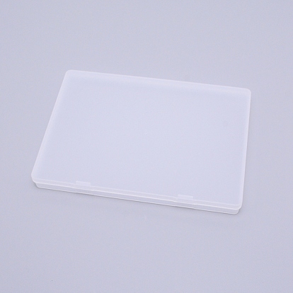 Transparent Plastic Bead Containers, with Hinged Lids, Rectangle