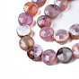 Natural Fire Crackle Agate Beads Strands, Faceted, Flat Round