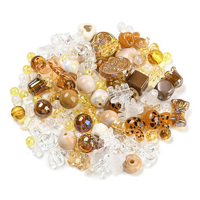 Opaque & Transparent Acrylic Beads, Mixed Shapes