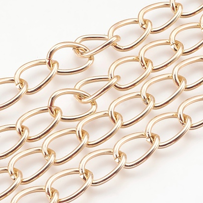 Decorative Chain Aluminium Twisted Chains Curb Chains, Unwelded, 15x10x2mm