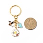 4Pcs Insect Theme Keychain, Bee Butterfly Dragonfly Ladybug Enamel Pendant Keychain, with Alloy Findings