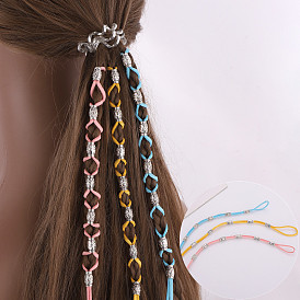 Accessoires cheveux ethniques bohème bandeau tressé fille forêt avec perles et plumes