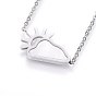 304 Stainless Steel Pendant Necklaces, with Shell, Sun and Clouds