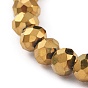Electroplate Glass Beads Stretch Bracelets, Faceted, Rondelle